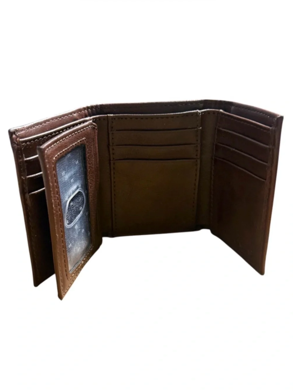 Levi's Brown Leather Trifold Card Holder Wallet